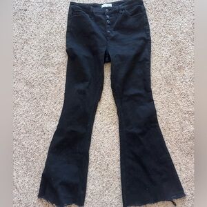 Vervet High Rise Button Black Flared Jeans - 13/31